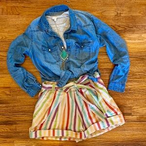 NWT Anthropologie Eva Franco Striped Shorts sz 10